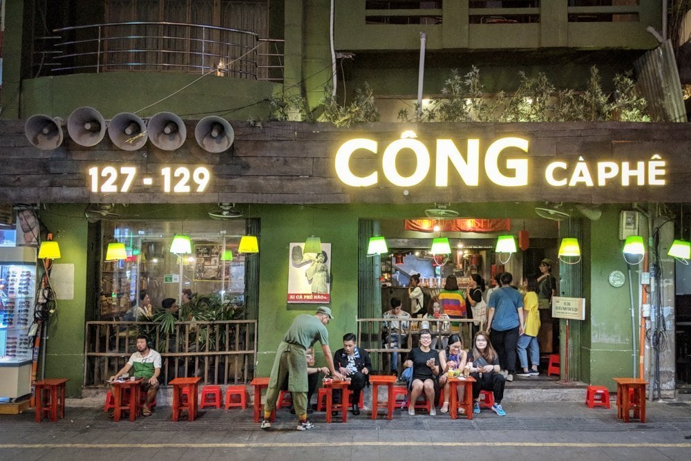 Cong Caphe on Bui Vien Street, Ho Chi Minh City, Vietnam