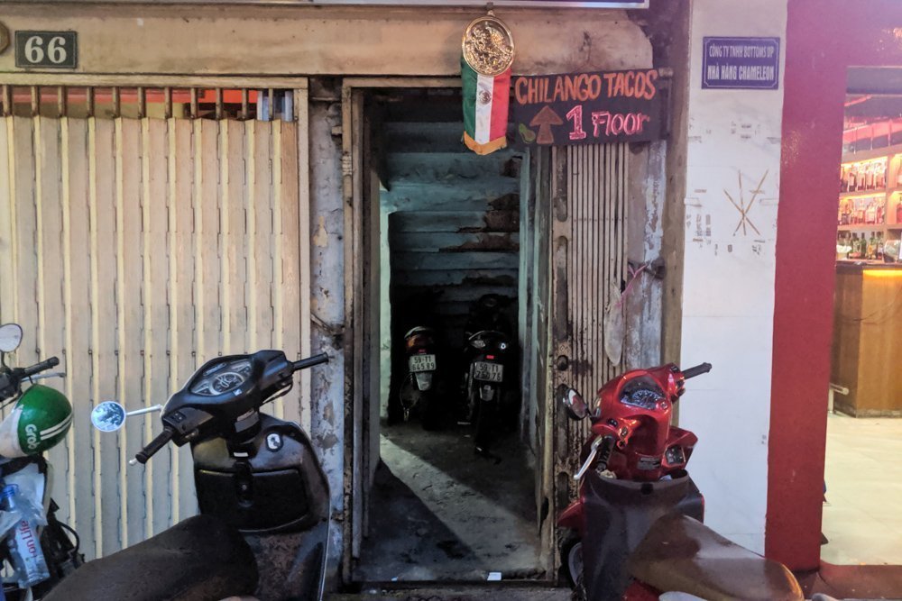 Entrance of Chilango Tacos, Ho Chi Minh City, Vietnam