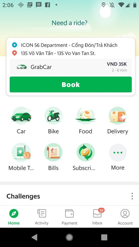 Does Vietnam use Grab or Uber?